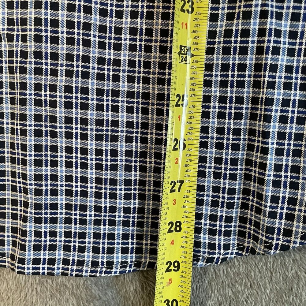 Michelsons London Dress Shirt Men's Large Navy Twill Check Long-Sleeve Contrast - Picture 11 of 11